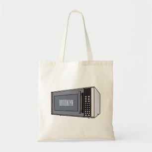 Microwave cartoon illustration tote bag