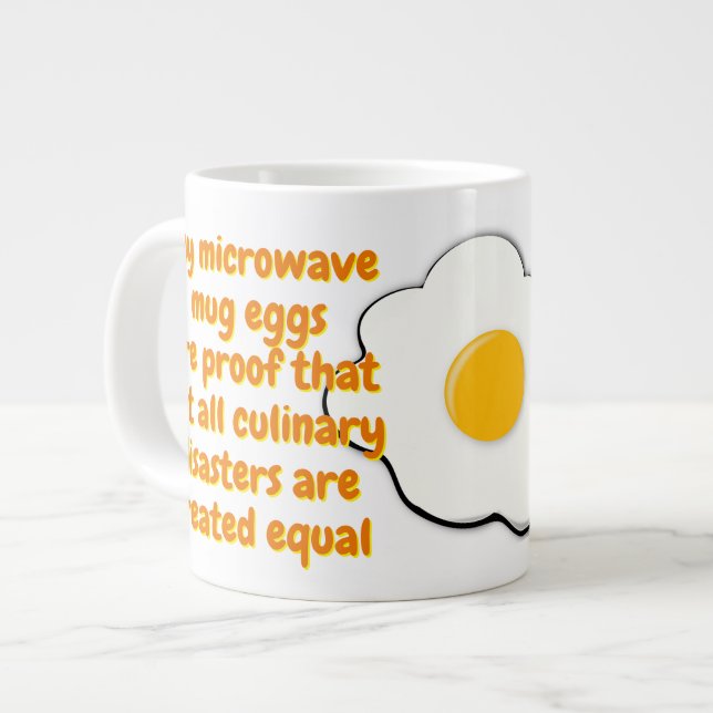 Microwave Eggs Mug with Funny Quote (Egg Omelette) (Front Left)