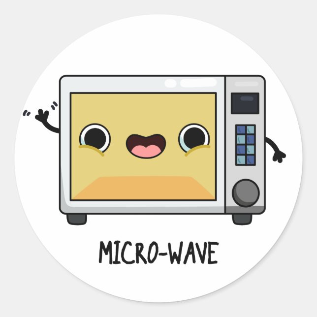 Microwave Funny Pun  Classic Round Sticker (Front)