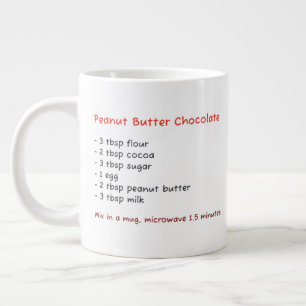 Microwave Mug, Peanut butter Chocolate Cake Recipe Large Coffee Mug
