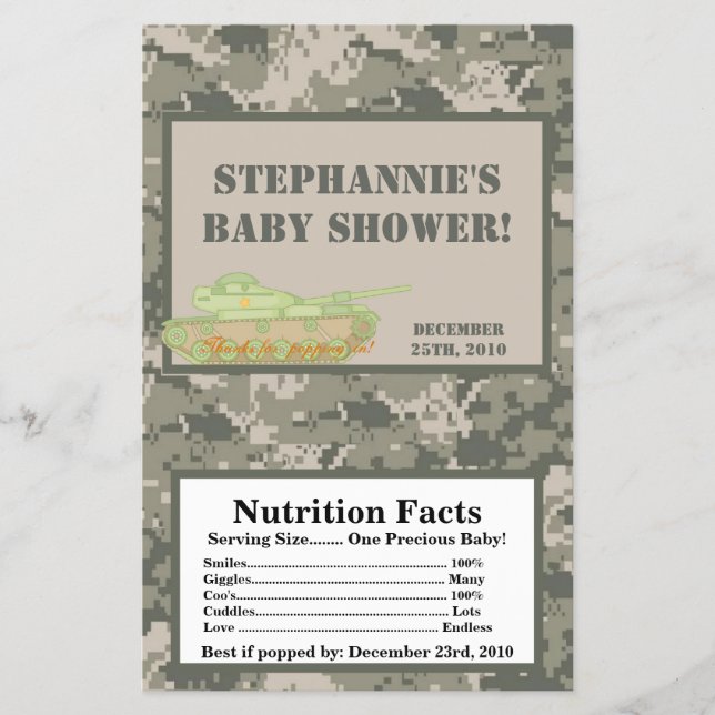 Microwave Popcorn Wrapper ARMY ACU Camoflauge Camo (Front)