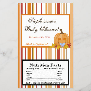 Microwave Popcorn Wrapper Autumn Fall Pumpkin Baby