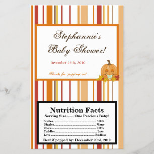 Microwave Popcorn Wrapper Autumn Fall Pumpkin Baby