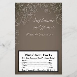 Microwave Popcorn Wrapper Autumn Floral Fall Grey