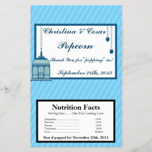 Microwave Popcorn Wrapper Birdcage/blue Stripes ca