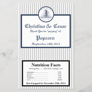 Microwave Popcorn Wrapper Blue Seahorse stripes be