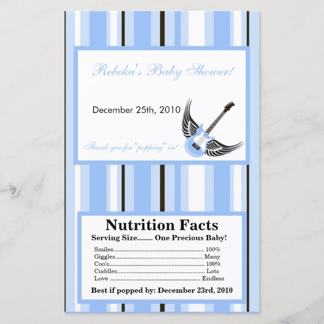 Microwave Popcorn Wrapper Boy Blue Punk Guitar (Front)