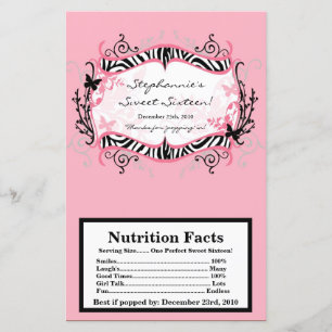 Microwave Popcorn Wrapper Butterfly Zebra Print