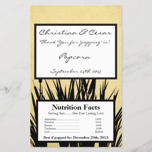 Microwave Popcorn Wrapper Cattail/Dragonfly Silhou