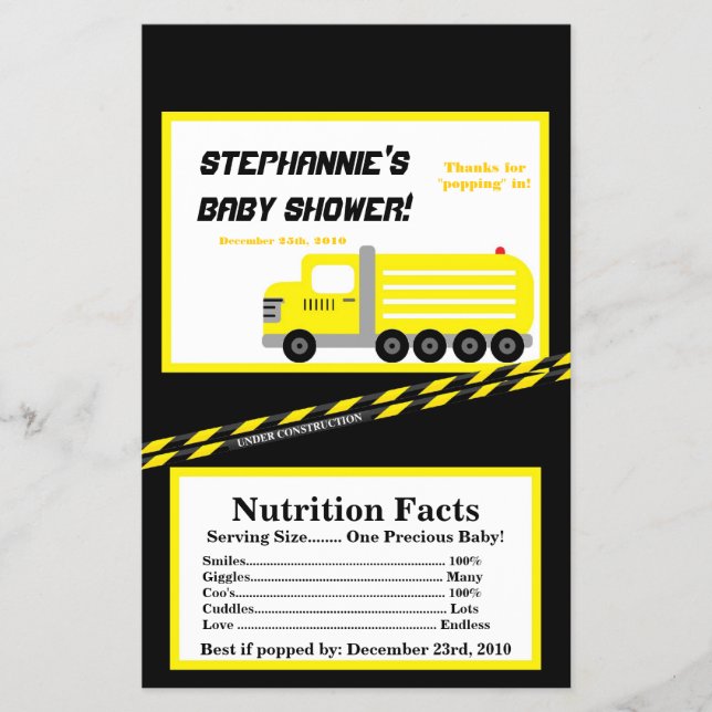 Microwave Popcorn Wrapper Construction (Front)