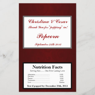Microwave Popcorn Wrapper Dark Maroon Grey Swirls
