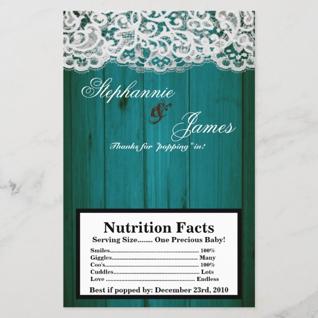 Microwave Popcorn Wrapper Distressed Teal Wood Lac (Front)