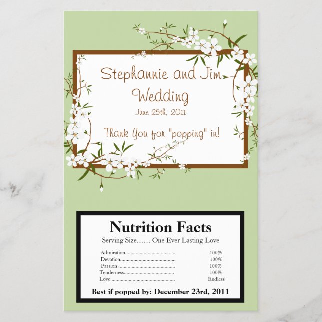 Microwave Popcorn Wrapper Dogwood Flowers (Front)