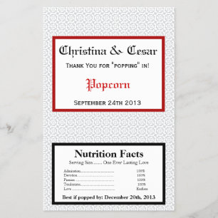Microwave Popcorn Wrapper Grey Red Formal Print