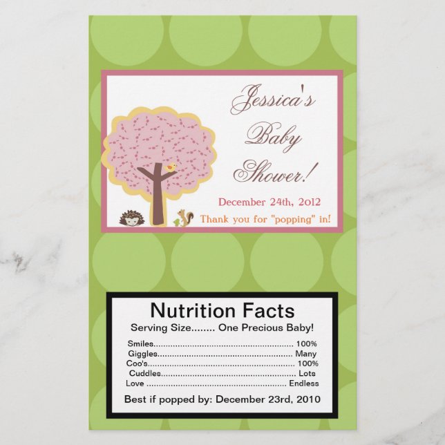 Microwave Popcorn Wrapper Love and Nature Girl Woo (Front)