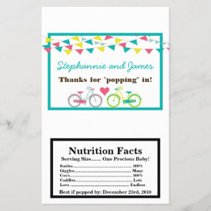 Microwave Popcorn Wrapper Love Lovers Bikes Bicycl