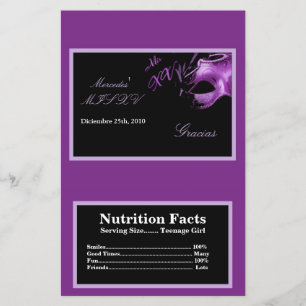 Microwave Popcorn Wrapper Mis XV Purple Morado