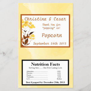 Microwave Popcorn Wrapper Mustard Yellow Poppy Flo