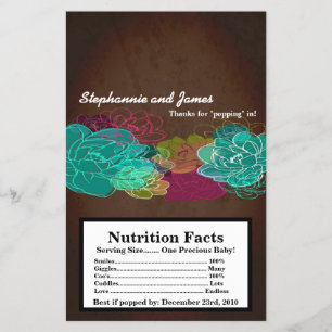 Microwave Popcorn Wrapper Neon Spring Floral Flowe