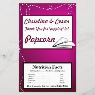 Microwave Popcorn Wrapper Paper Plane Purple Loop