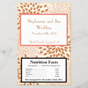 Microwave Popcorn Wrapper Pink and Brown Floral