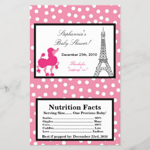 Microwave Popcorn Wrapper Pink Poodle Paris Eiffel