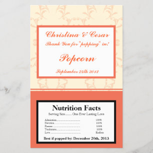 Microwave Popcorn Wrapper Pinkish/Peach Formal Scr