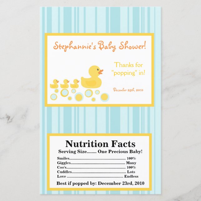 Microwave Popcorn Wrapper Rubber Ducky Bubbles (Front)