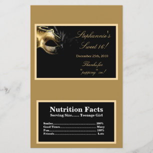 Microwave Popcorn Wrapper Sweet 16 Gold