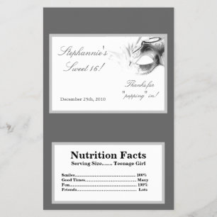 Microwave Popcorn Wrapper Sweet 16 Hot White silve