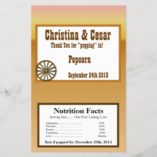 Microwave Popcorn Wrapper Wagon Wheel/Horse Shoe S