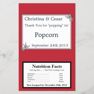 Microwave Popcorn Wrapper White Dove Red Blue BG R