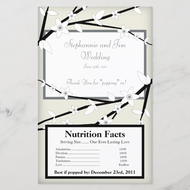 Microwave Popcorn Wrapper Winter Blossom (Front)