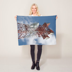 Microwave Telecommunications Tower Fleece Blanket