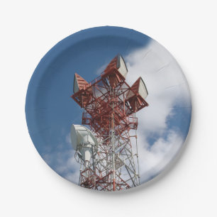 Microwave Telecommunications Tower Paper Plate
