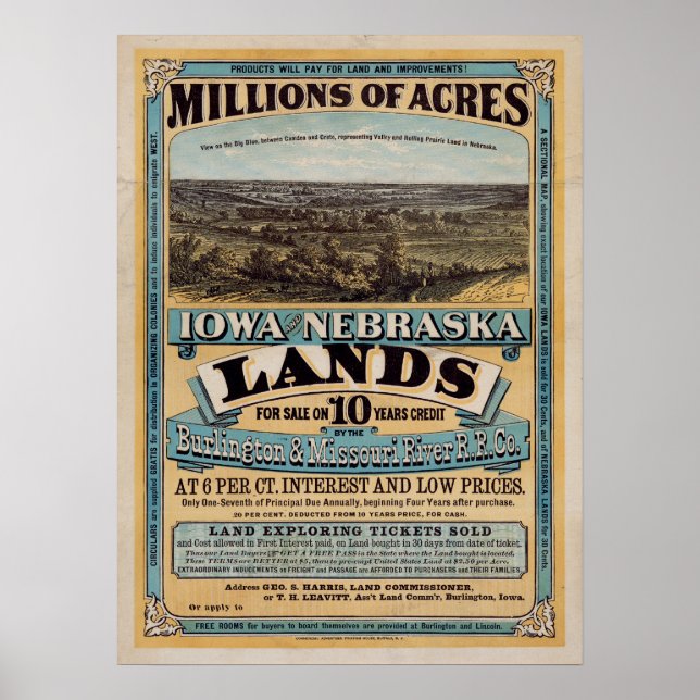 Mid 1800s Real Estate Land Poster (Front)