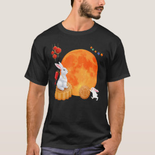 Mid Autumn Cute Rabbit Bunny Moon Cake Chinese Fes T-Shirt