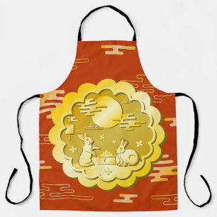 Mid Autumn Festival Gold Mooncake Moon Rabbit Apron