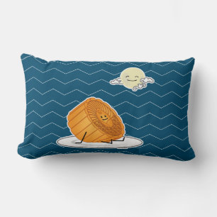 Mid Autumn Festival Moon cake lunar mooncakes past Lumbar Cushion