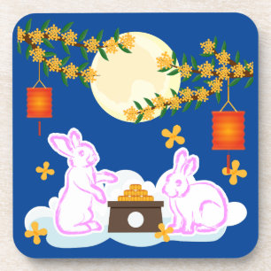Mid Autumn Festival Moon Rabbit Mooncake Osmanthus Coaster