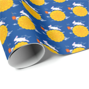 Mid Autumn Festival Mooncake Jumping Moon Rabbit Wrapping Paper