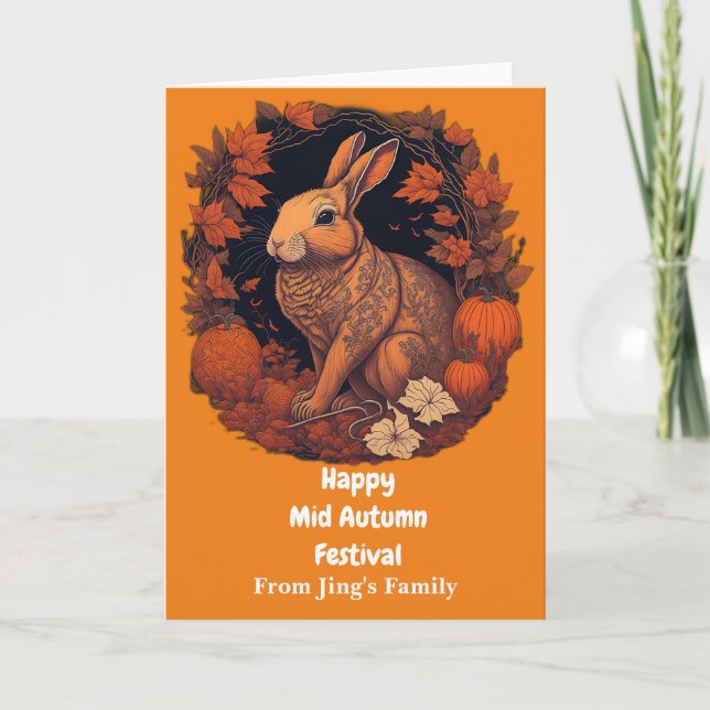 Mid Autumn Festival Rabbit Moon greeting Card (Front)