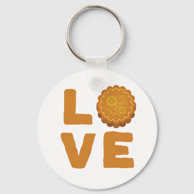 Mid-Autumn Harvest Moon Lantern Festival Mooncakes Key Ring (Front)