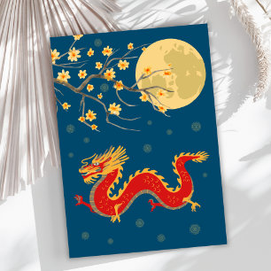 Mid-Autumn Moon Festival Dragon Holiday Card