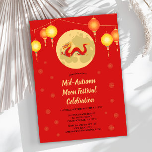 Mid-Autumn Moon Festival Dragon Holiday Card