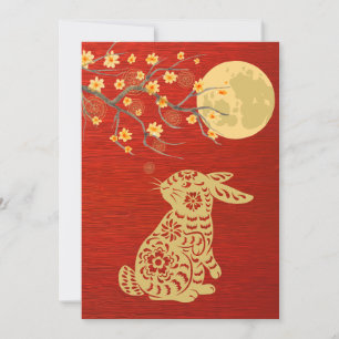 Mid-Autumn Moon Festival Rabbit Holiday Card
