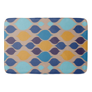 Mid Century 1960s Geometric Beige  Bath Mat