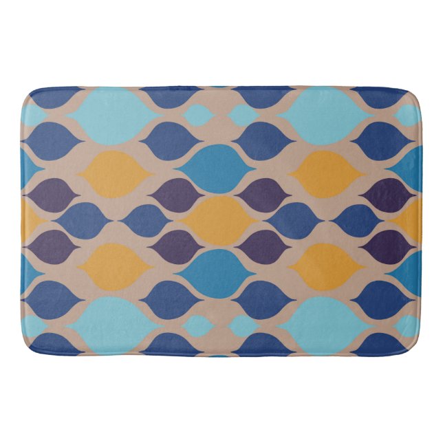 Mid Century 1960s Geometric Beige  Bath Mat (Front)
