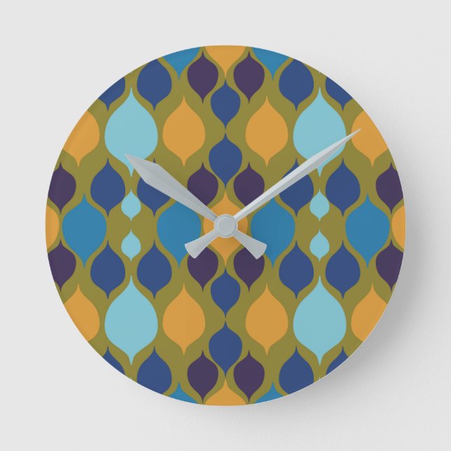 Mid Century 1960s Geometric Green Round Clock (Front)
