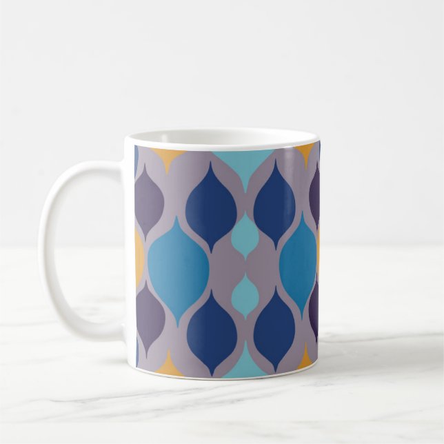 Mid Century 1960s Geometric Pastel Coffee Mug (Left)